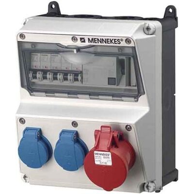 Mennekes, Distributeur de chantier, MEN 920009GE Combinaison de prises de courant AMAXX (2x, CEE 16/5, CEE 7/3) - Publicité Mennekes, Distributeur de chantier, MEN 920009GE Combinaison de prises de courant AMAXX (2x, CEE 16/5, CEE 7/3) - Publicité