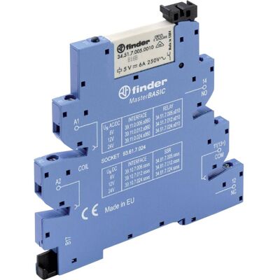 Finder 39.11.0.006.0060 Relais - Adapté pour rail DIN, 6V/DC/AC, 6A - Publicité Finder 39.11.0.006.0060 Relais - Adapté pour rail DIN, 6V/DC/AC, 6A - Publicité