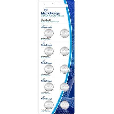 MediaRange Piles boutons LR54 1.5V (10 pcs, AG10, 72 mAh), Batteries + piles - Publicité MediaRange Piles boutons LR54 1.5V (10 pcs, AG10, 72 mAh), Batteries + piles - Publicité