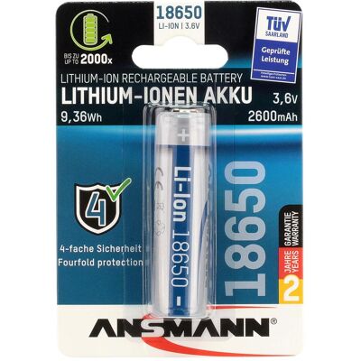 Ansmann 18650 (1 pcs, 18650, 2600 mAh), Batteries + piles - Publicité Ansmann 18650 (1 pcs, 18650, 2600 mAh), Batteries + piles - Publicité
