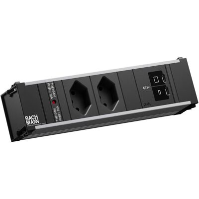 Bachmann, Multiprise, Einbausteckerleiste CONI S 2xT13 1xUSB C/C 45W 0.2m (2x, Type 13, USB-C) - Publicité Bachmann, Multiprise, Einbausteckerleiste CONI S 2xT13 1xUSB C/C 45W 0.2m (2x, Type 13, USB-C) - Publicité