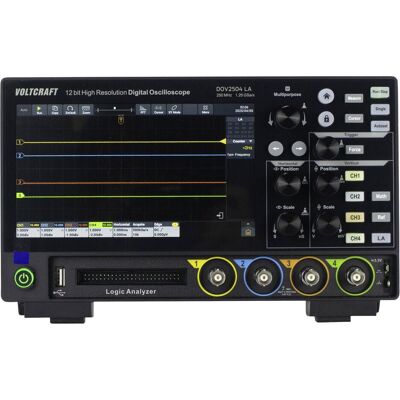 Voltcraft, Multimètre, DOV2504 LA Digital-Oszilloskop 250 MHz 4-Kanal 1.25 GSa/s 100 Mpts 12 (CAT II, Oscilloscope) - Publicité Voltcraft, Multimètre, DOV2504 LA Digital-Oszilloskop 250 MHz 4-Kanal 1.25 GSa/s 100 Mpts 12 (CAT II, Oscilloscope) - Publicité