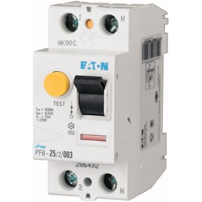 Eaton Disjoncteur différentiel 2P 25A 0,1A Type A - Publicité Eaton Disjoncteur différentiel 2P 25A 0,1A Type A - Publicité