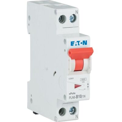 Eaton PLN6-B10/1N-FR Disjoncteur 10A 1p+N Cl. enfichable B, Relai - Publicité Eaton PLN6-B10/1N-FR Disjoncteur 10A 1p+N Cl. enfichable B, Relai - Publicité