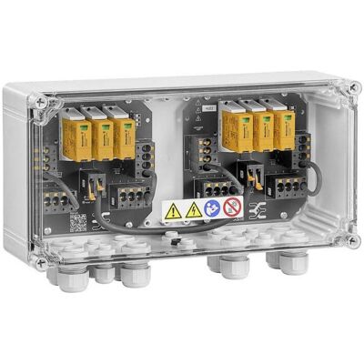 Weidmüller, Accessoires pour groupes électrogènes, 2890570000 PVN DC 3I 3O 2MPP SPD1R CG 11 Boîte de jonction de générateur - Publicité Weidmüller, Accessoires pour groupes électrogènes, 2890570000 PVN DC 3I 3O 2MPP SPD1R CG 11 Boîte de jonction de générateur - Publicité