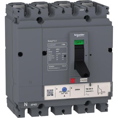 Schneider, Disjoncteur, 250A Galios Jungiklis 4P 36 kA EasyPact CVS250 TM250D (LV525353) - Publicité Schneider, Disjoncteur, 250A Galios Jungiklis 4P 36 kA EasyPact CVS250 TM250D (LV525353) - Publicité