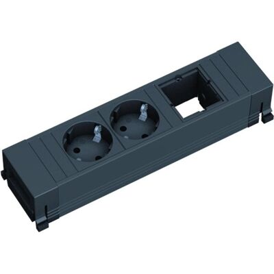 Bachmann Power Frame 2xSchuko 1xABD Noir - Multiprise - Publicité Bachmann Power Frame 2xSchuko 1xABD Noir - Multiprise - Publicité
