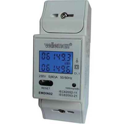 Velleman Compteur d'énergie - 1 phase pour rail DIN - Publicité Velleman Compteur d'énergie - 1 phase pour rail DIN - Publicité