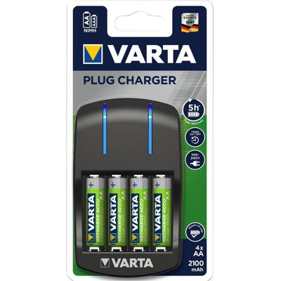 Varta chargeur de prise (4 pcs, AA, Piles rechargeables + chargeur), Chargeur de batterie - Publicité Varta chargeur de prise (4 pcs, AA, Piles rechargeables + chargeur), Chargeur de batterie - Publicité