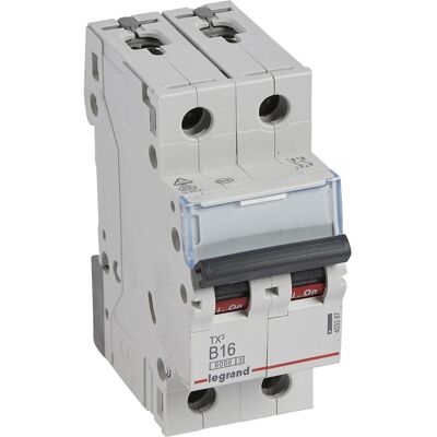 Legrand Disjoncteur, Disjoncteur de protection de ligne Tx3 403387 Ls B16A 2P 6Ka 2M 403387 - Publicité Legrand Disjoncteur, Disjoncteur de protection de ligne Tx3 403387 Ls B16A 2P 6Ka 2M 403387 - Publicité