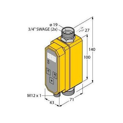 Turck Débitmètre compact en ligne Mesure du débit Sortie relais 24V, Bouton + interrupteur - Publicité Turck Débitmètre compact en ligne Mesure du débit Sortie relais 24V, Bouton + interrupteur - Publicité