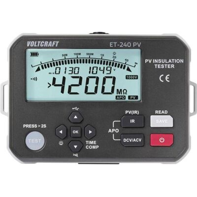 Voltcraft, Multimètre, ET-240 PV Isolationsmessgerät 125 V, 250 V, 500 V, 1000 V 4000 MΩ - Publicité Voltcraft, Multimètre, ET-240 PV Isolationsmessgerät 125 V, 250 V, 500 V, 1000 V 4000 MΩ - Publicité