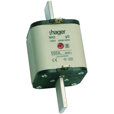 Hager, Fusible, HAG LNH3500MK Fusible NH3 500A 500V gG S-frei MKen (500 A) - Publicité Hager, Fusible, HAG LNH3500MK Fusible NH3 500A 500V gG S-frei MKen (500 A) - Publicité