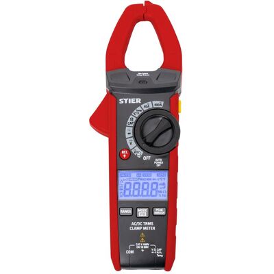Stier, Multimètre, Pince ampèremétrique numérique AC/DC 1000V 400A 40MΩ 100kHz (CAT II 1000V, CAT III 600V, Ampèremètre à pince) - Publicité Stier, Multimètre, Pince ampèremétrique numérique AC/DC 1000V 400A 40MΩ 100kHz (CAT II 1000V, CAT III 600V, Ampèremètre à pince) - Publicité