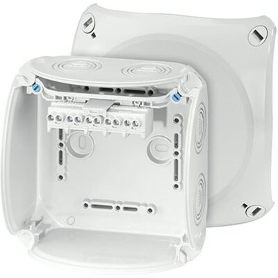 Hensel Boîte de jonction, KF Box 0604g 1,5-4 x 5 pôles Boîte pour montage mural/au plafond 4012591121817 - Publicité Hensel Boîte de jonction, KF Box 0604g 1,5-4 x 5 pôles Boîte pour montage mural/au plafond 4012591121817 - Publicité