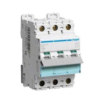 Hager NBN350 Disjoncteur - 3P, 50A, 10kA, Courbe B - Publicité Hager NBN350 Disjoncteur - 3P, 50A, 10kA, Courbe B - Publicité