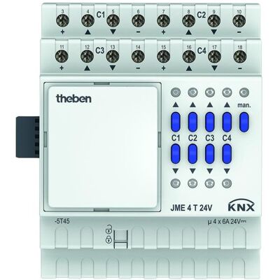 Theben, Actionneur, JME 4 T 24V KNX (Actionneur de stores) - Publicité Theben, Actionneur, JME 4 T 24V KNX (Actionneur de stores) - Publicité