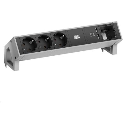 Bachmann, Multiprise, DESK 2 3x prise avec chargeur USB A/A 1x CM (902.4790) (1x, USB-A, USB-C) - Publicité Bachmann, Multiprise, DESK 2 3x prise avec chargeur USB A/A 1x CM (902.4790) (1x, USB-A, USB-C) - Publicité