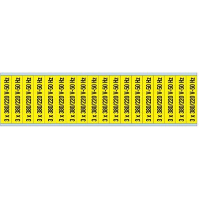 Brady, Étiquettes, Marquage des câbles et de la tension électrique, 380 V, 220 V, 50 Hz - Publicité Brady, Étiquettes, Marquage des câbles et de la tension électrique, 380 V, 220 V, 50 Hz - Publicité