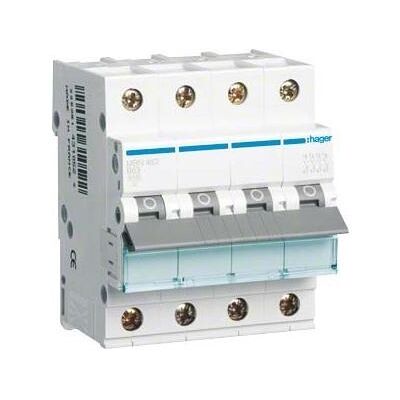 Hager MBN463 Disjoncteur 4P B-63A 6kA - Publicité Hager MBN463 Disjoncteur 4P B-63A 6kA - Publicité