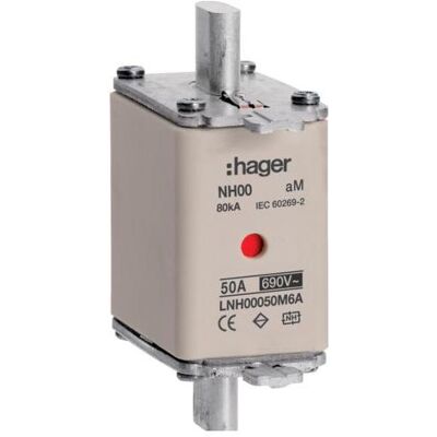 Hager, Fusible, LNH00050M6A (50 A) - Publicité Hager, Fusible, LNH00050M6A (50 A) - Publicité