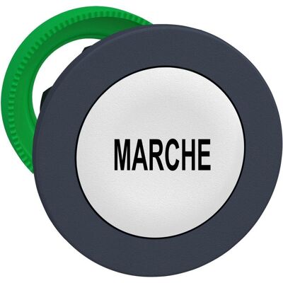 APC Tête de bouton poussoir MARCHE, Blanc, Affleurant, retour par ressort haut/bas, Bouton + interrupteur, Blanc - Publicité APC Tête de bouton poussoir MARCHE, Blanc, Affleurant, retour par ressort haut/bas, Bouton + interrupteur, Blanc - Publicité