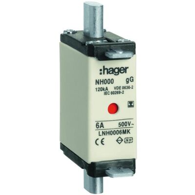 Hager, Fusible, LNH0006MK (6 A) - Publicité Hager, Fusible, LNH0006MK (6 A) - Publicité