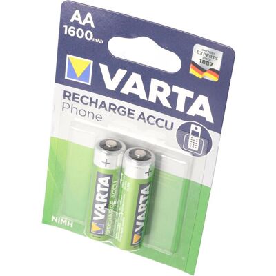 Varta Recharge Accu Phone (2 pcs, AA, 1600 mAh), Batteries + piles - Publicité Varta Recharge Accu Phone (2 pcs, AA, 1600 mAh), Batteries + piles - Publicité