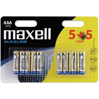 Maxell LR 03 AAA Blister (10 pcs, AAA), Batteries + piles - Publicité Maxell LR 03 AAA Blister (10 pcs, AAA), Batteries + piles - Publicité