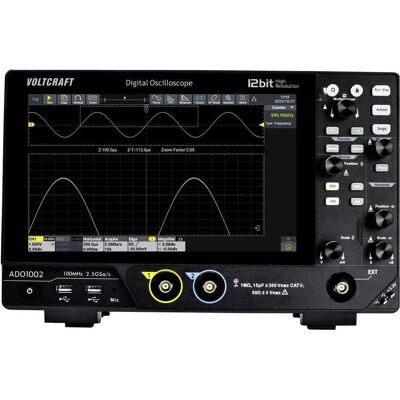 Voltcraft, Multimètre, ADO-1002 Digital-Oszilloskop 100 MHz 2.5 GSa/s 250 Mpts 12 Bit Digit (CAT II 300V) - Publicité Voltcraft, Multimètre, ADO-1002 Digital-Oszilloskop 100 MHz 2.5 GSa/s 250 Mpts 12 Bit Digit (CAT II 300V) - Publicité