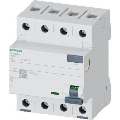Siemens Disjoncteur, FI type 80A Npol. 30mA 400V 4TE - Publicité Siemens Disjoncteur, FI type 80A Npol. 30mA 400V 4TE - Publicité