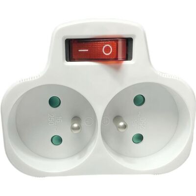 MicroConnect, Multiprise, Commutateur Plug on/off UE vers 2FR (2x, CEE 7/3, PECO 7/5) - Publicité MicroConnect, Multiprise, Commutateur Plug on/off UE vers 2FR (2x, CEE 7/3, PECO 7/5) - Publicité