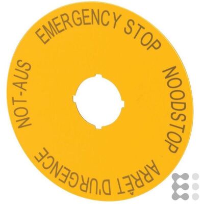 Eaton Electric GmbH Plaque d'arrêt d'urgence avec inscription M22-XAK3, Bouton + interrupteur, Jaune - Publicité Eaton Electric GmbH Plaque d'arrêt d'urgence avec inscription M22-XAK3, Bouton + interrupteur, Jaune - Publicité