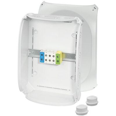 Hensel Boîte de jonction, KF 5050 A Boîte de dérivation 1,5-50 qmm triphasé, 5 KF5050A - Publicité Hensel Boîte de jonction, KF 5050 A Boîte de dérivation 1,5-50 qmm triphasé, 5 KF5050A - Publicité