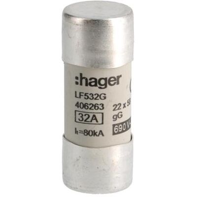 Hager, Fusible, HAG LF532G Fusible 22x58 gG 32A (32 A) - Publicité Hager, Fusible, HAG LF532G Fusible 22x58 gG 32A (32 A) - Publicité