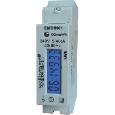 Velleman Compteur d'énergie - Monophasé DIN Rail - Publicité Velleman Compteur d'énergie - Monophasé DIN Rail - Publicité