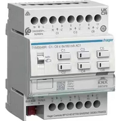 Hager TYMS646R Actionneur de chauffage - 6 zones, KNX Secure - Publicité Hager TYMS646R Actionneur de chauffage - 6 zones, KNX Secure - Publicité