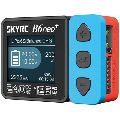 SkyRC B6neo+ Ladegerät LiPo 1-6s 10A 200W, Chargeur RC, Rouge, Bleu - Publicité SkyRC B6neo+ Ladegerät LiPo 1-6s 10A 200W, Chargeur RC, Rouge, Bleu - Publicité