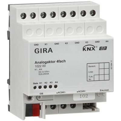 GIRA 102200 - EIB, KNX Analogacteur 4 canaux - Actionneur analogique - Publicité GIRA 102200 - EIB, KNX Analogacteur 4 canaux - Actionneur analogique - Publicité