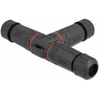 Delock, Connecteur pour câble, Connecteur de câble en T pour l'extérieur 2 broches, IP68 étanche, à visser, diamètre de câble 4,5 - Publicité Delock, Connecteur pour câble, Connecteur de câble en T pour l'extérieur 2 broches, IP68 étanche, à visser, diamètre de câble 4,5 - Publicité