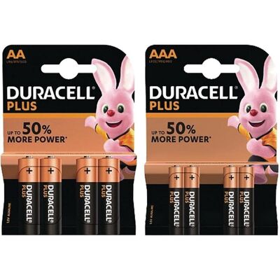 Duracell Duo 8 Pack AA + AAA (8 pcs, AAA), Batteries + piles - Publicité Duracell Duo 8 Pack AA + AAA (8 pcs, AAA), Batteries + piles - Publicité