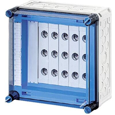Hensel Fusible, HEN Mi 3235 Boîtier de fusibles 5x63A 3 pôles D02 E18 250A (63 A) - Publicité Hensel Fusible, HEN Mi 3235 Boîtier de fusibles 5x63A 3 pôles D02 E18 250A (63 A) - Publicité