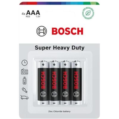 Energizer Bosch Batterie 4 Stück AAA Super Heavy Duty R03shd4b/00 (4 pcs, AAA), Batteries + piles - Publicité Energizer Bosch Batterie 4 Stück AAA Super Heavy Duty R03shd4b/00 (4 pcs, AAA), Batteries + piles - Publicité