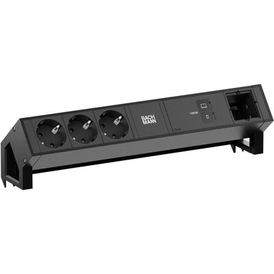Bachmann, Multiprise, DESK2 3xCEE7/3 1xUSB C/C 100W 1xCM 0,2m RAL9005 (3x, CEE 7/3) - Publicité Bachmann, Multiprise, DESK2 3xCEE7/3 1xUSB C/C 100W 1xCM 0,2m RAL9005 (3x, CEE 7/3) - Publicité