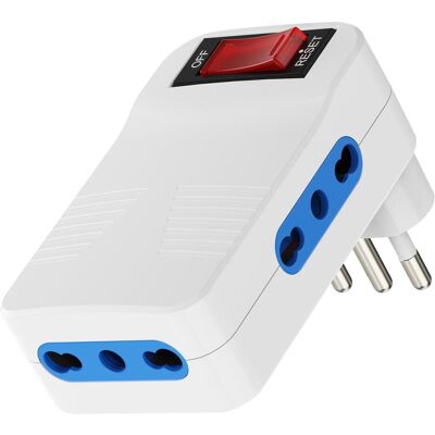 Ewent, Bloc multprise + prise multiple, Adaptateur secteur 3 prises avec prise italienne 10 A, compact (Type 23, 3x) - Publicité Ewent, Bloc multprise + prise multiple, Adaptateur secteur 3 prises avec prise italienne 10 A, compact (Type 23, 3x) - Publicité