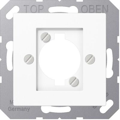 JUNG, Accessoires Gamme d'interrupteurs, Plaque centrale XLR 1f AS/A aws glz A568BFWW - Publicité JUNG, Accessoires Gamme d'interrupteurs, Plaque centrale XLR 1f AS/A aws glz A568BFWW - Publicité