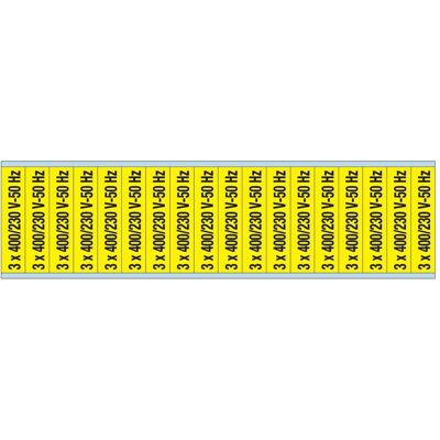 Brady, Étiquettes, Marquage des câbles et de la tension électrique, 400 V, 230 V, 50 Hz - Publicité Brady, Étiquettes, Marquage des câbles et de la tension électrique, 400 V, 230 V, 50 Hz - Publicité