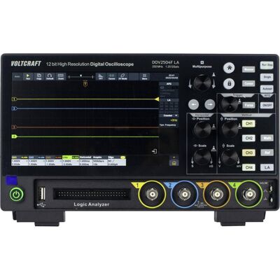 Voltcraft, Multimètre, DOV2504F LA Digital-Oszilloskop 250 MHz 4-Kanal 1.25 GSa/s 100 Mpts 1 (CAT II, Oscilloscope) - Publicité Voltcraft, Multimètre, DOV2504F LA Digital-Oszilloskop 250 MHz 4-Kanal 1.25 GSa/s 100 Mpts 1 (CAT II, Oscilloscope) - Publicité