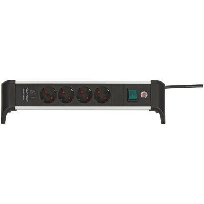 Brennenstuhl, Multiprise, Bâti de prises ALU-Office-Line 4x 1,8m USB (4x, USB-A, USB-C, 1.80 m) - Publicité Brennenstuhl, Multiprise, Bâti de prises ALU-Office-Line 4x 1,8m USB (4x, USB-A, USB-C, 1.80 m) - Publicité
