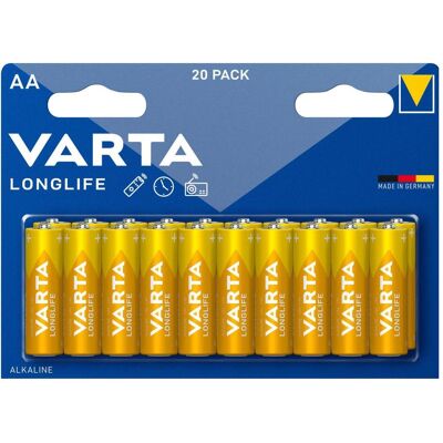 Varta Longlife (20 pcs, AA, 2800 mAh), Batteries + piles - Publicité Varta Longlife (20 pcs, AA, 2800 mAh), Batteries + piles - Publicité